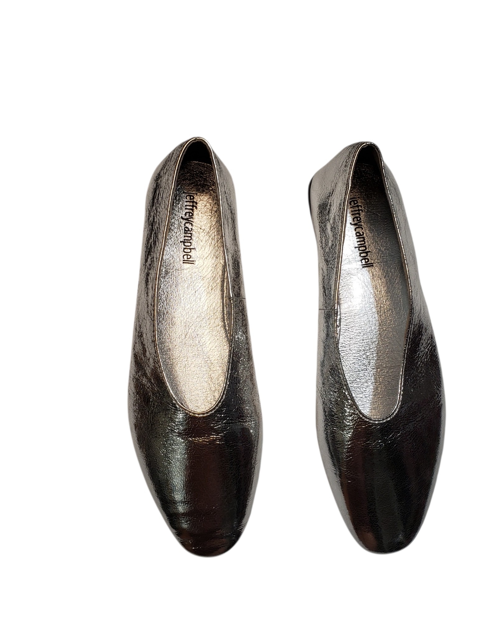 Nwt Jeffrey Campbell Women's Shiny Silver Leather Ballet Flats Size 7 M